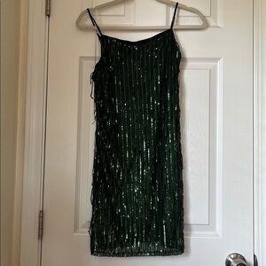 Trixxi Green Sequin Mini Dress